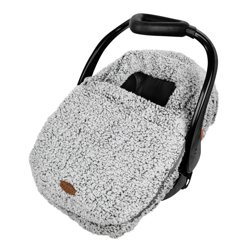 JJ Cole Winter Baby Car Seat Cover - Winter Car Seat Cover for Baby Seat or Stroller - Infant Car Seat Covers with Warm Sherpa Lining - Cuddly Gray - Image 1